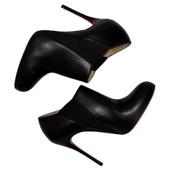 Christian Louboutin Lastoto Black Leather Ankle Boots Size  37.5 - Picture 6 of 11